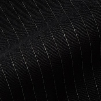 BLACK PINSTRIPE WOOL BLEND