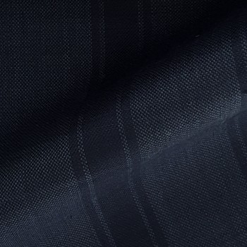 DARK BLUE TARTAN WOOL BLEND