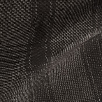 DARK BROWN TARTAN WOOL BLEND