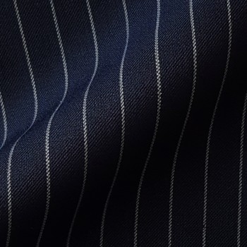 DARK NAVY CHALK STRIPE WOOL BLEND