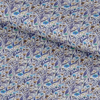Blue PRT2329 - 100% cotton printed shirts