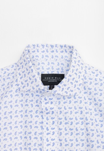 WHITE BLUE PAISLEY SHIRT 