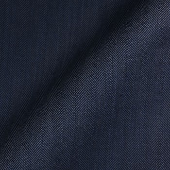 BLUE - GREY HERRINGBONE WOOL BLEND