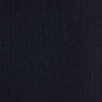 DARK NAVY HERRINGBONE WOOL BLEND