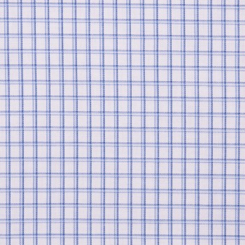 Blue Windowpane Check Cotton Shirts