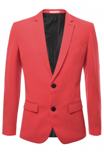 เสื้อสูทผ้ายืด สีชมพู บานเย็น