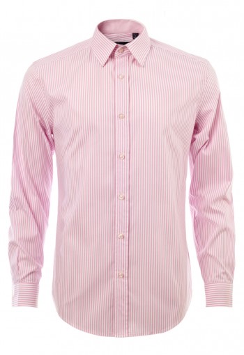 เสื้อเชิ้ตลายทางสีชมพู