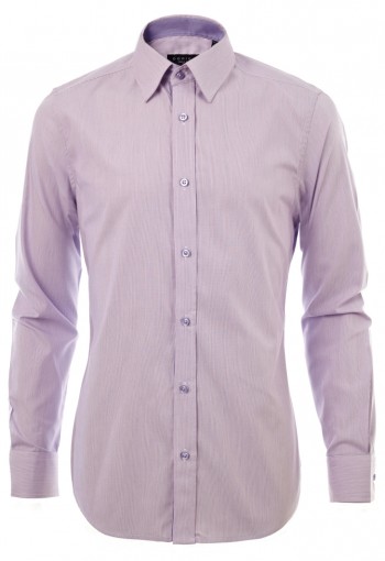 เสื้อเชิ้ตลายทางสีม่วง