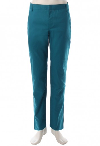 กางเกงขายาวสีฟ้าทะเลขากระบอกเล็ก