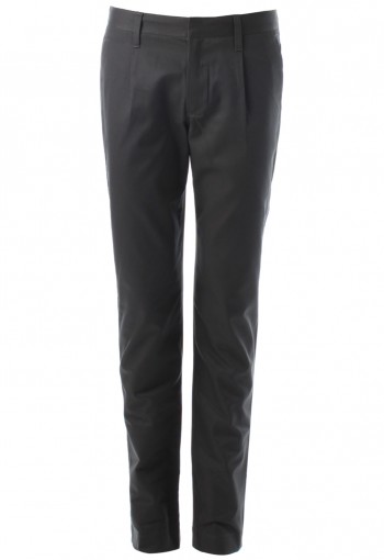 กางเกงสีเทาจับเกล็ดหน้า เดินเส้นฝากระเป๋าหลัง