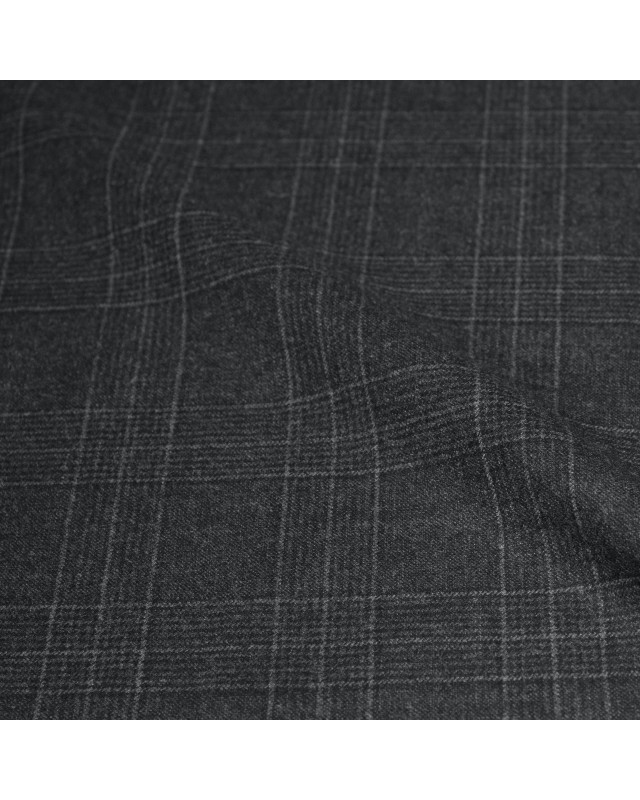 Super Dark Grey Checked Windows Flannel Pants