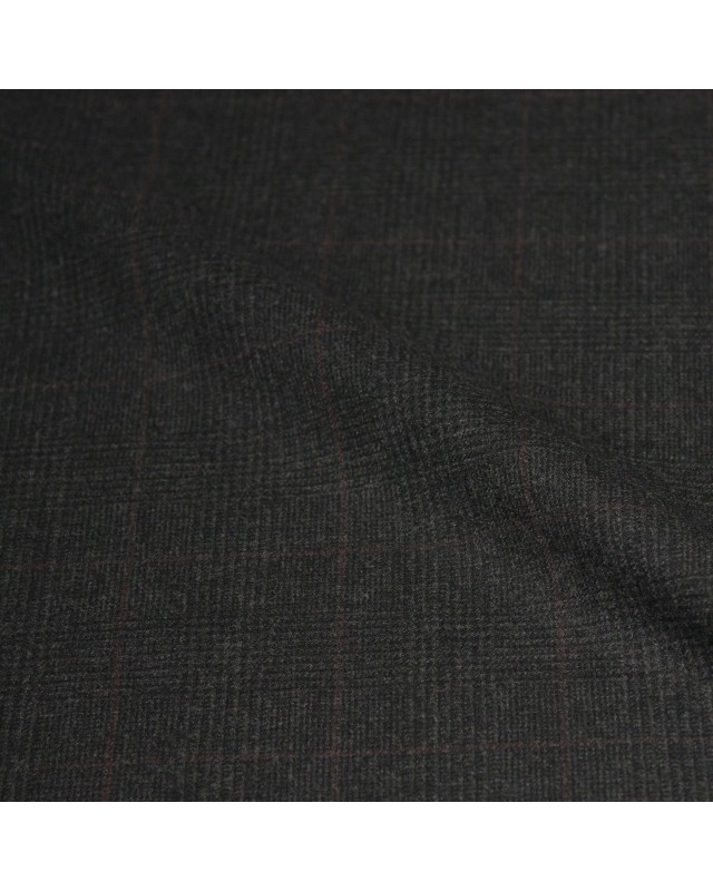 Dark Grey Brown Checked Windows Flannel Pants