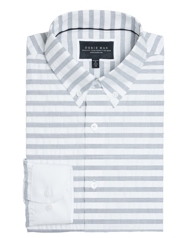 GRAY HORIZONTAL STRIPE SHIRT