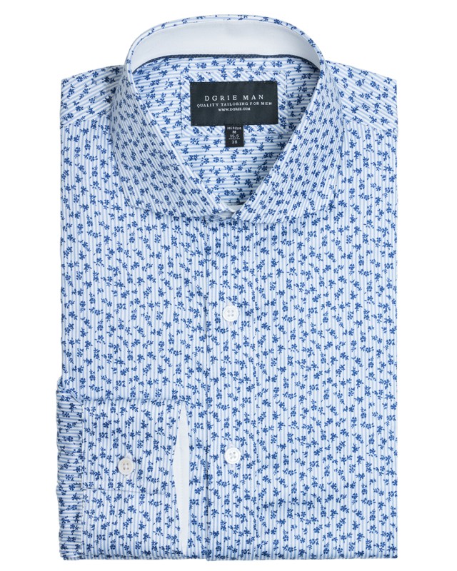 WHITE & BLUE FLORAL SHIRT 