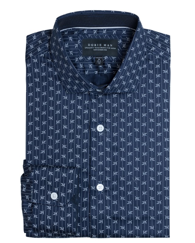 BLUE-GREY FLORAL SHIRT