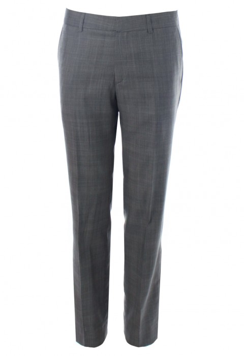 กางเกงทรงกระบอก ผ้าวูลทอลาย