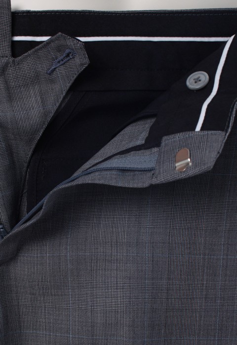 กางเกงทรงกระบอก ผ้าวูลทอลาย