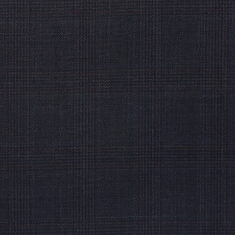 Navy Blue Brown Checked Pants