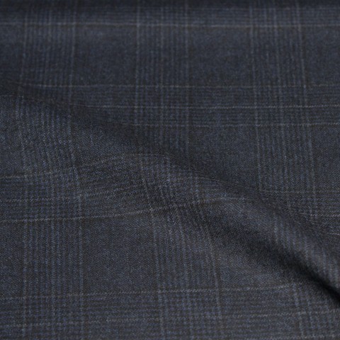 Blue Denim Checked Windows Flannel Pants