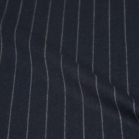Navy Blue Chalk Striped Flannel Pants