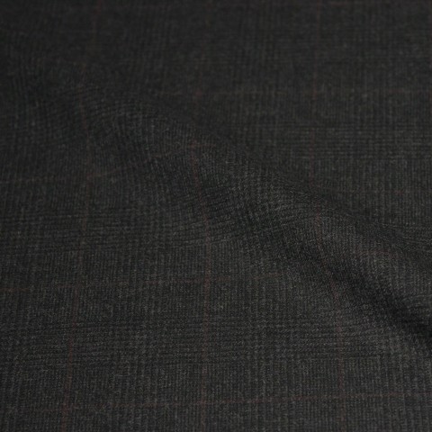 Dark Grey Brown Checked Windows Flannel Pants