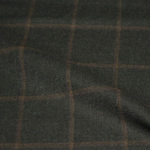 Dark Moss Green Window Brown Chalk Flannel Pants