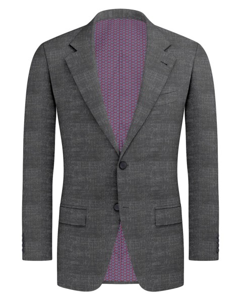 Grey 25000-14 - Wool Silk Linen Suit