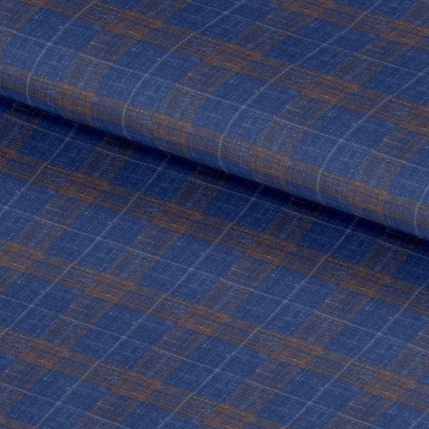 Blue 25052 - Wool Silk Linen Suit