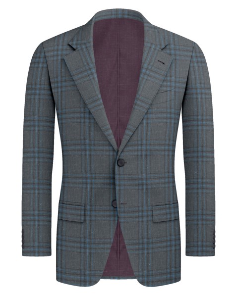 Grey 25078 - Wool Silk Linen Suit