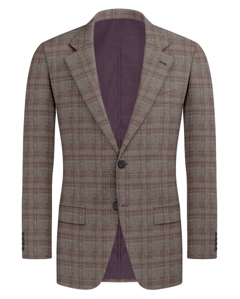 Brown 25084 - Wool Silk Linen Suit
