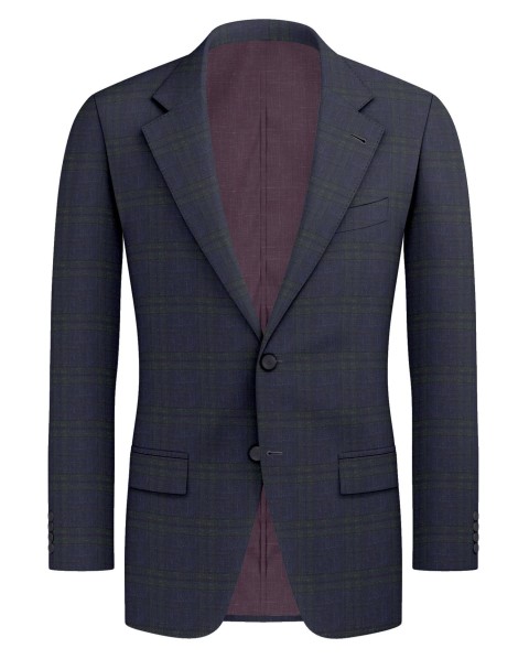 Blue 25095 - Wool Silk Linen Suit