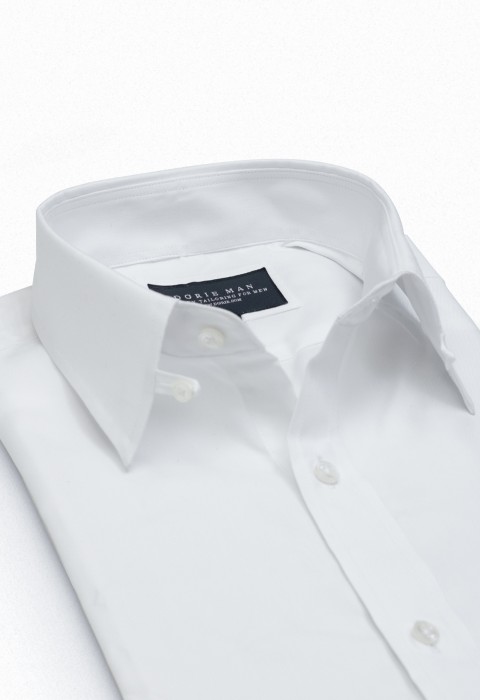 WHITE TAB COLLAR SHIRT