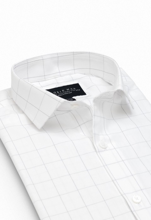 WHITE WINDOWPANE SHIRT