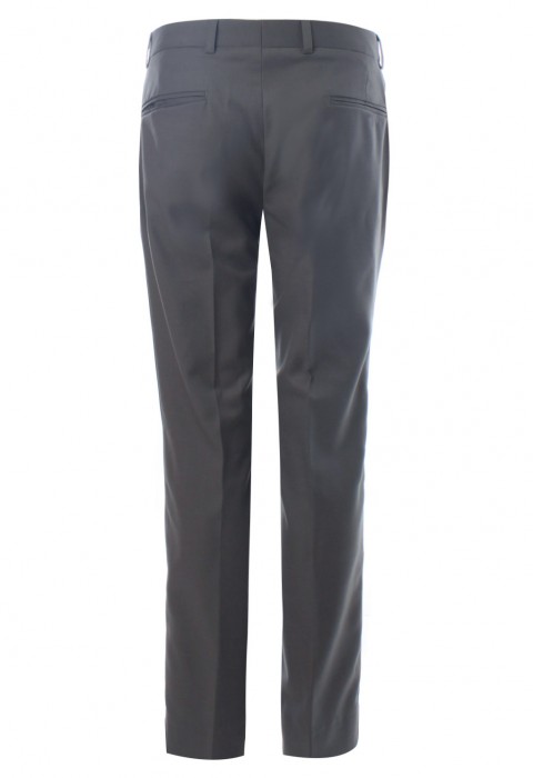 กางเกงทรงกระบอก สีเทา ผ้าวูล