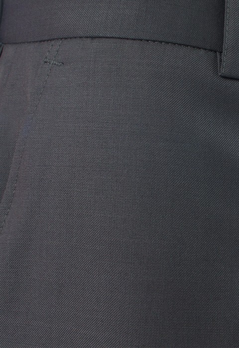 กางเกงทรงกระบอก สีเทา ผ้าวูล