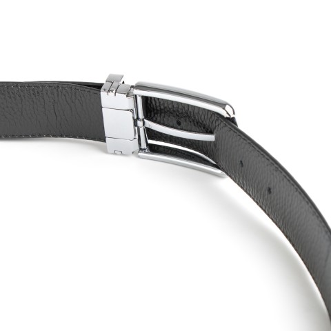 DGRIE ORIGINAL BLACK LEATHER BELT WITH SILVER TONE BUCKLE