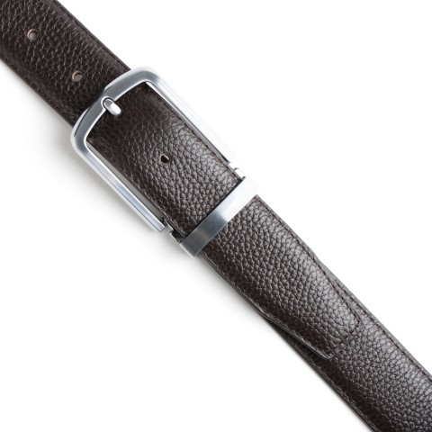 DGRIE ORIGINAL BROWN LEATHER BELT WITH SILVER TONE BUCKLE
