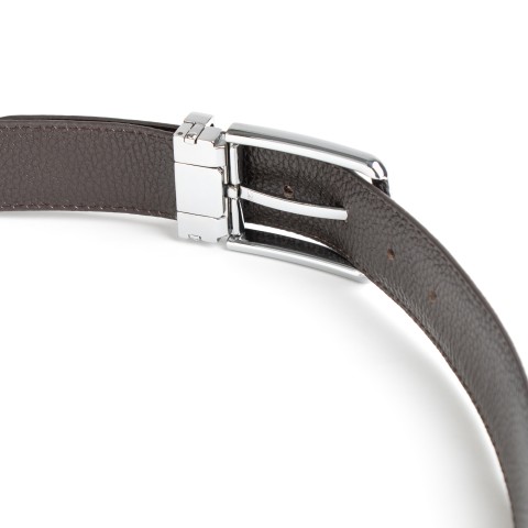DGRIE ORIGINAL BROWN LEATHER BELT WITH SILVER TONE BUCKLE
