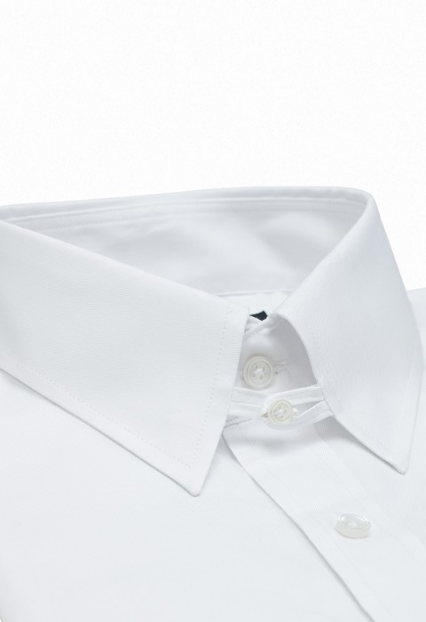 WHITE TAB COLLAR SHIRT