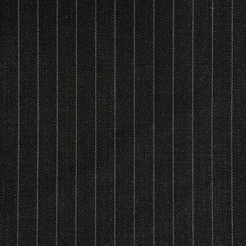 VERY DARK GREY (MOSTLY BLACK) PINSTRIPE WOOL BLEND