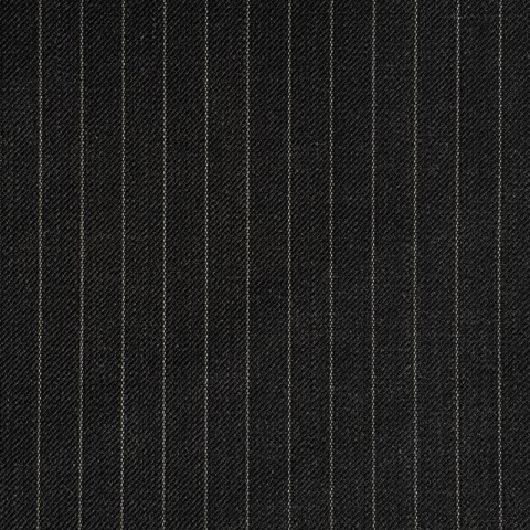 VERY DARK GREY (MOSTLY BLACK) PINSTRIPE WOOL BLEND