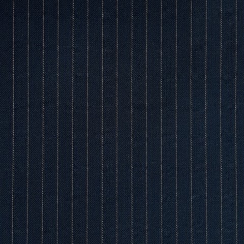 NAVY PINSTRIPE WOOL BLEND