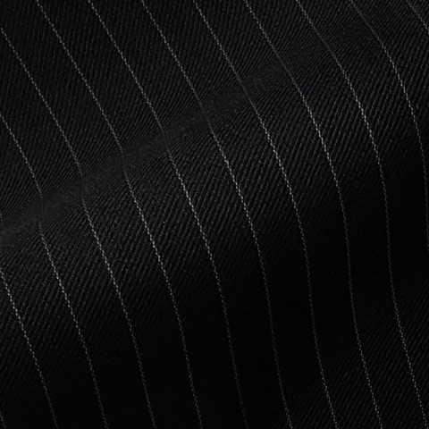 BLACK PINSTRIPE WOOL BLEND