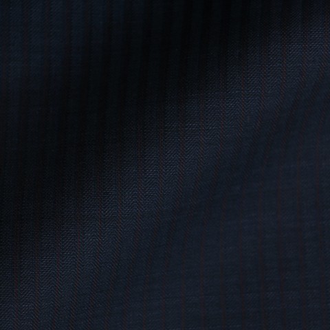 DARK BLUE & RED STRIPE WOOL BLEND