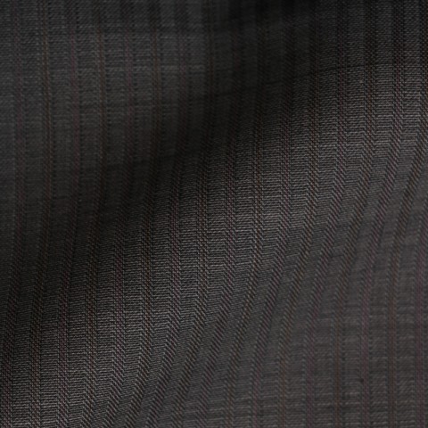 DARK GREY & RED STRIPE WOOL BLEND