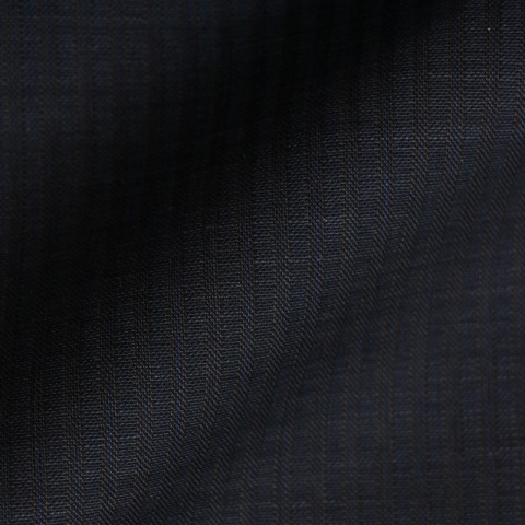 VERY DARK GREY (MOSTLY BLACK) & BLUE STRIPE WOOL BLEND