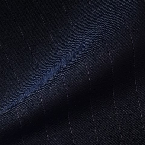 VERY DARK BLUE (MOSTLY BLACK) LARGE PINSTRIPE WOOL BLEND