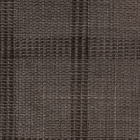 DARK BROWN WINDOWPANE PLAID WOOL BLEND