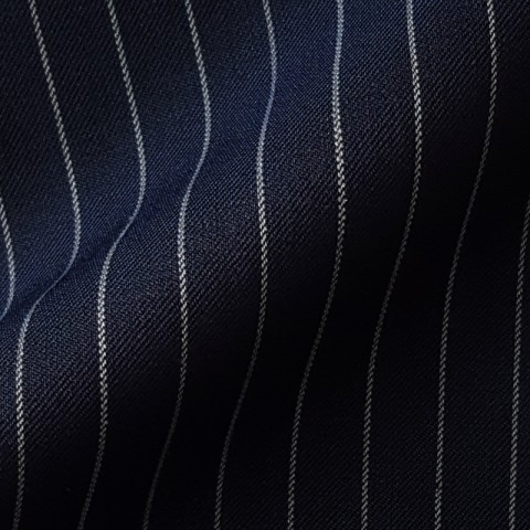 DARK NAVY CHALK STRIPE WOOL BLEND