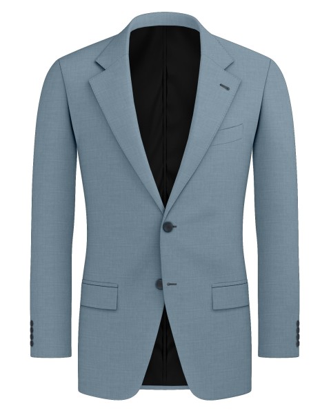 LIGHT BLUE GREY SHARKSKIN WOOL BLEND PANTS